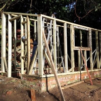 Half way through constructing a garden shed